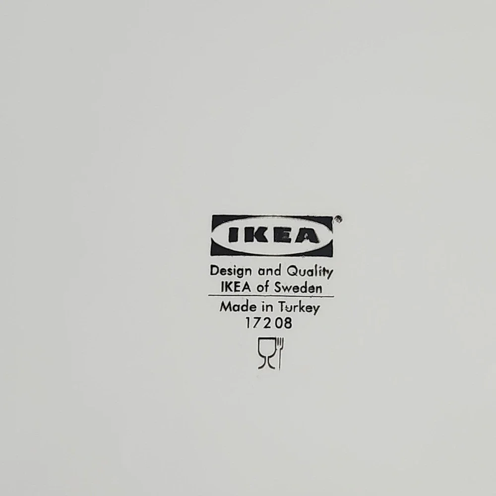 IKEA Arv‎ White Stoneware Scalloped Side Plates Set of 5 Turkey 17208 8 Inch